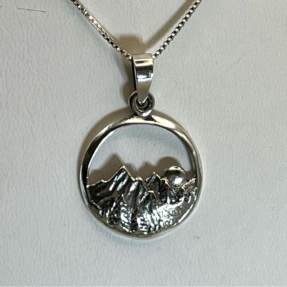 Sterling Silver Mountain Pendant Necklace